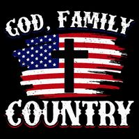 God Family Country American Flag Cross Christian Patriotic Zip Tote Bag