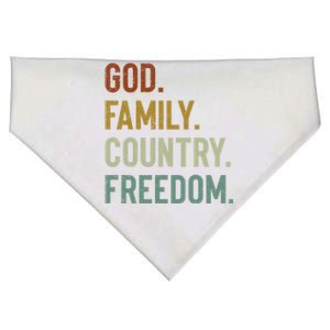 God Family Country Freedom Retro Patriotic Christian Values Cool Gift USA-Made Doggie Bandana