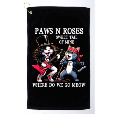 Rock Cat Play Guitar Music Funny Cat Animal Vintage  Platinum Collection Golf Towel