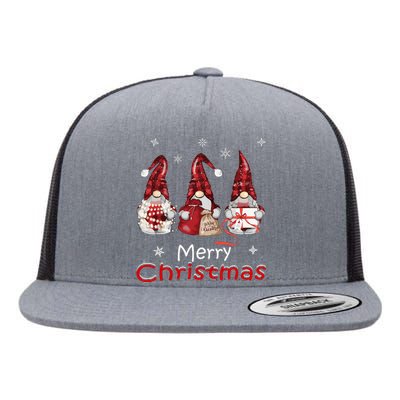 Gnome Family Christmass For Buffalo Plaid Flat Bill Trucker Hat