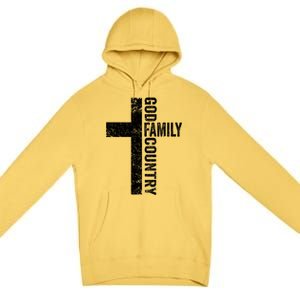 God Family Country Cute Gift Patriotic Freedom Christian Faith Cross Gift Premium Pullover Hoodie