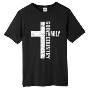 God Family Country Cute Gift Patriotic Freedom Christian Faith Cross Gift Tall Fusion ChromaSoft Performance T-Shirt