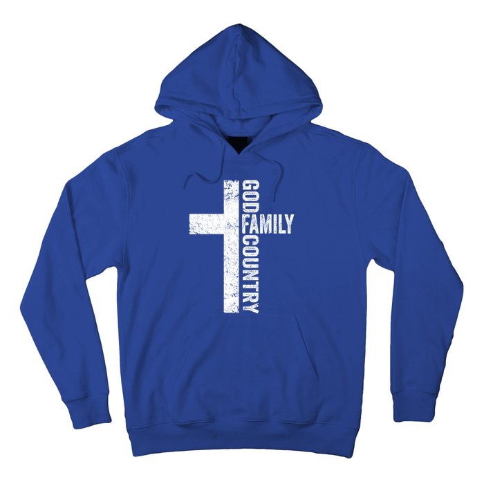 God Family Country Cute Gift Patriotic Freedom Christian Faith Cross Gift Hoodie