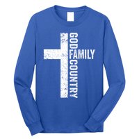 God Family Country Cute Gift Patriotic Freedom Christian Faith Cross Gift Long Sleeve Shirt