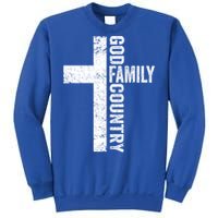 God Family Country Cute Gift Patriotic Freedom Christian Faith Cross Gift Sweatshirt