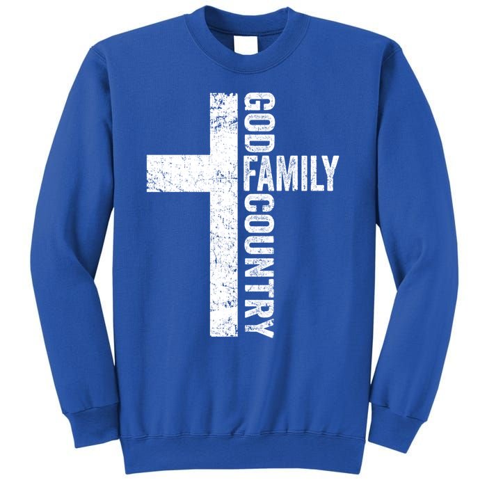 God Family Country Cute Gift Patriotic Freedom Christian Faith Cross Gift Sweatshirt