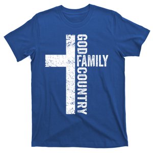 God Family Country Cute Gift Patriotic Freedom Christian Faith Cross Gift T-Shirt