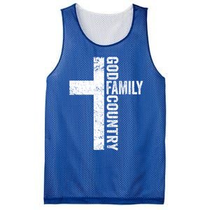 God Family Country Cute Gift Patriotic Freedom Christian Faith Cross Gift Mesh Reversible Basketball Jersey Tank