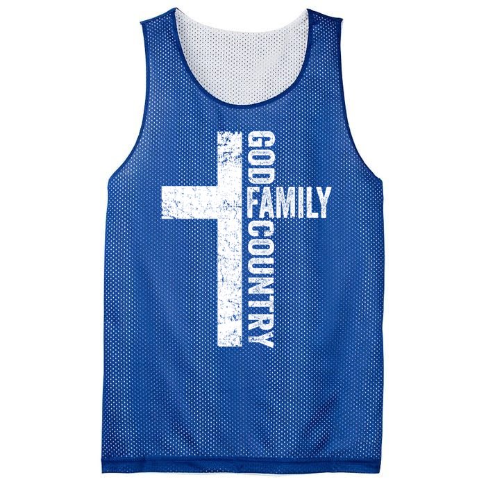 God Family Country Cute Gift Patriotic Freedom Christian Faith Cross Gift Mesh Reversible Basketball Jersey Tank