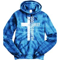 God Family Country Cute Gift Patriotic Freedom Christian Faith Cross Gift Tie Dye Hoodie