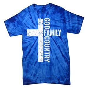 God Family Country Cute Gift Patriotic Freedom Christian Faith Cross Gift Tie-Dye T-Shirt