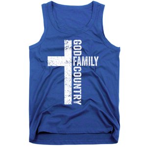 God Family Country Cute Gift Patriotic Freedom Christian Faith Cross Gift Tank Top