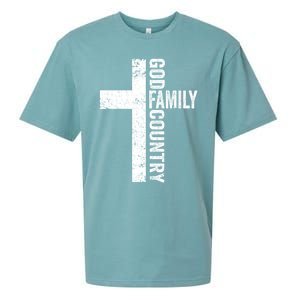 God Family Country Cute Gift Patriotic Freedom Christian Faith Cross Gift Sueded Cloud Jersey T-Shirt