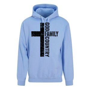 God Family Country Cute Gift Patriotic Freedom Christian Faith Cross Gift Unisex Surf Hoodie