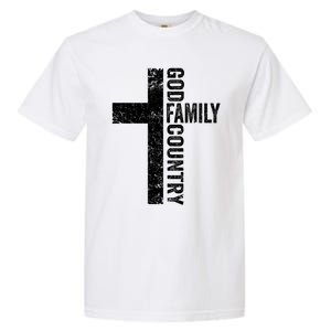 God Family Country Cute Gift Patriotic Freedom Christian Faith Cross Gift Garment-Dyed Heavyweight T-Shirt