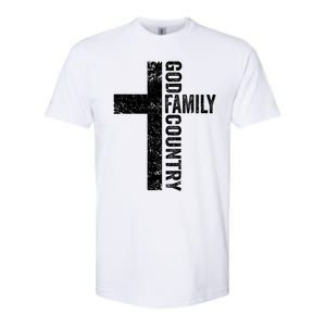 God Family Country Cute Gift Patriotic Freedom Christian Faith Cross Gift Softstyle CVC T-Shirt