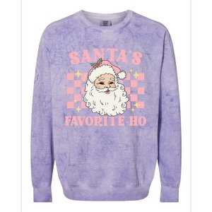 Groovy Funny Christmas Holiday Santas Favorite Ho Gift Colorblast Crewneck Sweatshirt