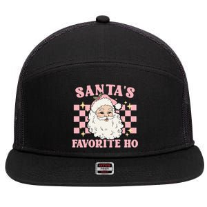 Groovy Funny Christmas Holiday Santas Favorite Ho Gift 7 Panel Mesh Trucker Snapback Hat