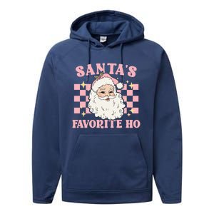 Groovy Funny Christmas Holiday Santas Favorite Ho Gift Performance Fleece Hoodie