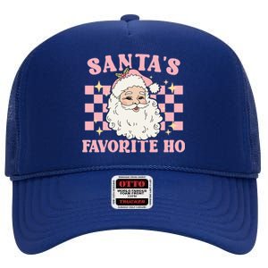 Groovy Funny Christmas Holiday Santas Favorite Ho Gift High Crown Mesh Back Trucker Hat