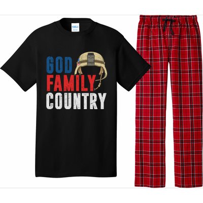 God Family Country Soldier Usa Proud American Memorial Day Gift Pajama Set