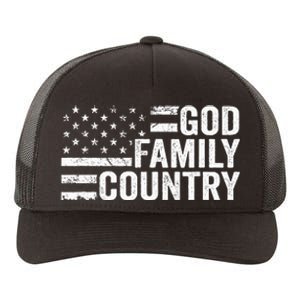 God Family Country Patriotic Christian American Flag Yupoong Adult 5-Panel Trucker Hat