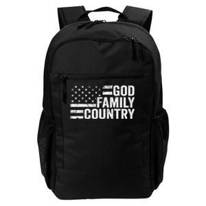 God Family Country Patriotic Christian American Flag Daily Commute Backpack