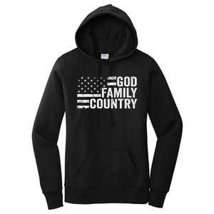 God Family Country Patriotic Christian American Flag Women's Pullover Hoodie