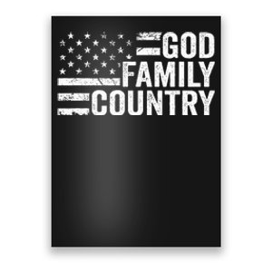 God Family Country Patriotic Christian American Flag Poster