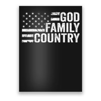 God Family Country Patriotic Christian American Flag Poster