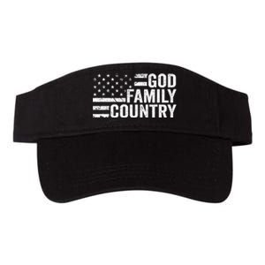 God Family Country Patriotic Christian American Flag Valucap Bio-Washed Visor