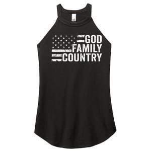 God Family Country Patriotic Christian American Flag Women's Perfect Tri Rocker Tank