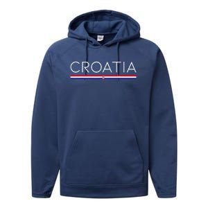 Gift For Croatian Croatia Gift Croatia Flag Croatia Performance Fleece Hoodie