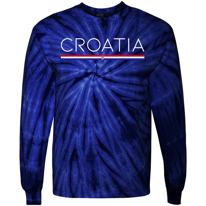 Gift For Croatian Croatia Gift Croatia Flag Croatia Tie-Dye Long Sleeve Shirt