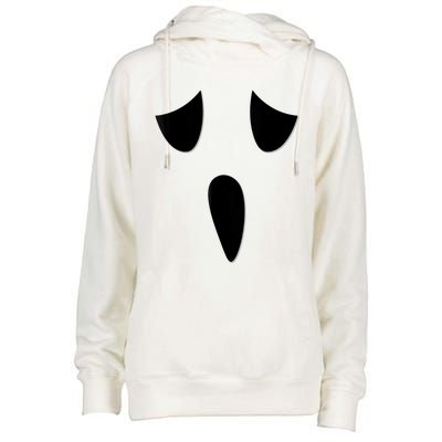 Ghost Face Costume Funny Kids Halloween Outfit Ghoul Face Womens Funnel Neck Pullover Hood