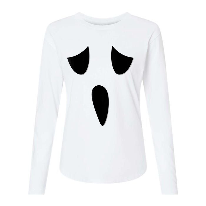 Ghost Face Costume Funny Kids Halloween Outfit Ghoul Face Womens Cotton Relaxed Long Sleeve T-Shirt