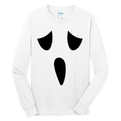 Ghost Face Costume Funny Kids Halloween Outfit Ghoul Face Tall Long Sleeve T-Shirt