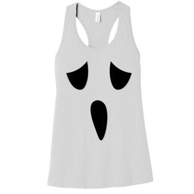 Ghost Face Costume Funny Kids Halloween Outfit Ghoul Face Women's Racerback Tank