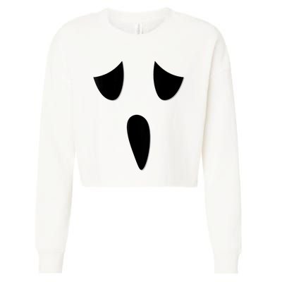 Ghost Face Costume Funny Kids Halloween Outfit Ghoul Face Cropped Pullover Crew