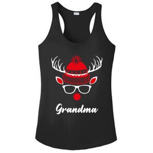 Grandma Funny Christmas Reindeer Face Family Matching Gift Ladies PosiCharge Competitor Racerback Tank