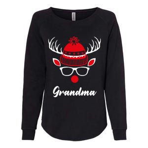 Grandma Funny Christmas Reindeer Face Family Matching Gift Womens California Wash Sweatshirt