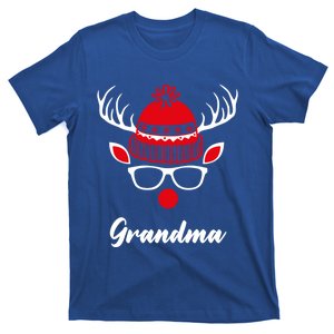 Grandma Funny Christmas Reindeer Face Family Matching Gift T-Shirt