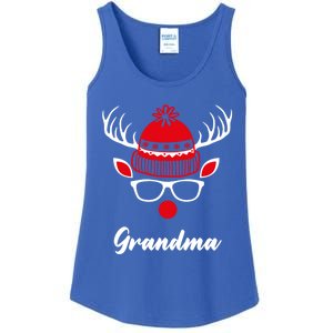 Grandma Funny Christmas Reindeer Face Family Matching Gift Ladies Essential Tank