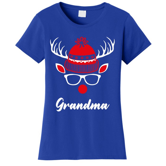 Grandma Funny Christmas Reindeer Face Family Matching Gift Women's T-Shirt