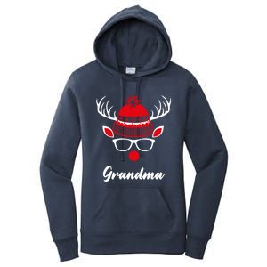 Grandma Funny Christmas Reindeer Face Family Matching Gift Women's Pullover Hoodie