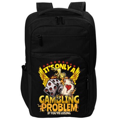 Gambler Funny Casino Gambling Poker Player Impact Tech Backpack