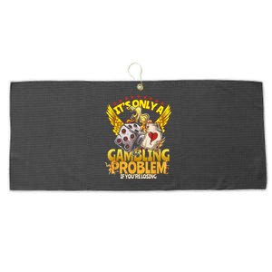 Gambler Funny Casino Gambling Poker Player Large Microfiber Waffle Golf Towel