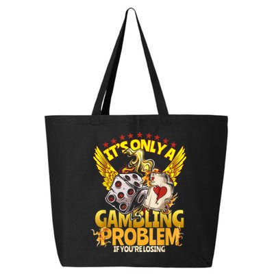 Gambler Funny Casino Gambling Poker Player 25L Jumbo Tote