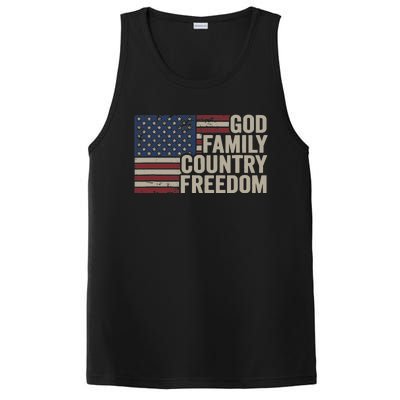 God Family Country Freedom 4th July USA Flag Christian PosiCharge Competitor Tank