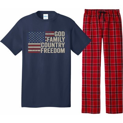 God Family Country Freedom 4th July USA Flag Christian Pajama Set